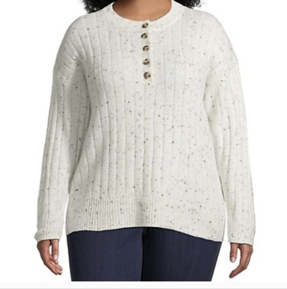 NWT Madewell Cream Crew Neck Cable-Knit Sweater Size 2x - Picture 5 of 11